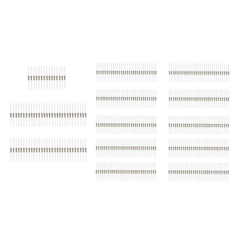 75pcs 3W 0.1-20 ohm + 300pcs 2W 0.1-750 ohm Carbon Film Resistors