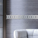 10 Panels Square Foral Vinyl Wall Art Stickers, Mirror Decals, Wall Graphics