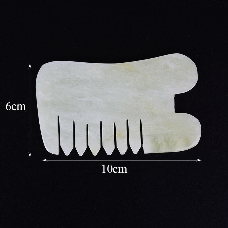 1pc jade stone guasha gua sha board comb shape massagecomb health care healthy3c