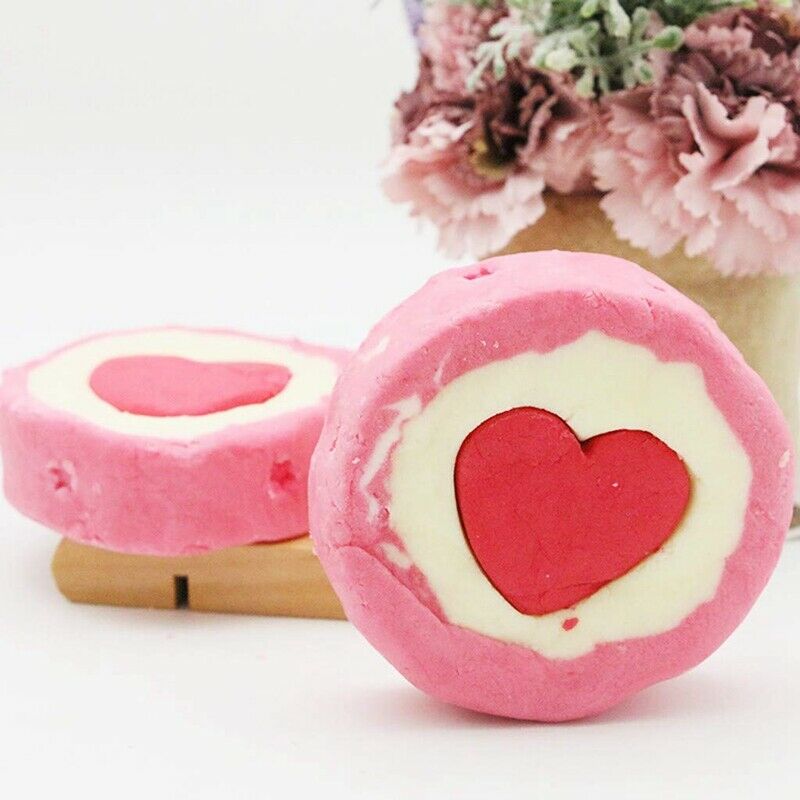 Heart-Shaped Bathing Bombs Dry Flower Bubble Salt Bath Ball Home Spa With G E3Z1