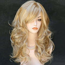 Long Wavy Natrual Blonde 60 Cm Synthetic Hair Wigs
