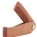 Wood Portable Beard Folding Comb Men'S Iron Wire Wood Folding Beard Comb