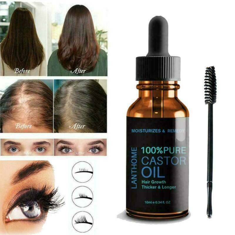 Pure Organic Castor Oil for Eyelashes Eyebrows Hair Growth Oil Body Care.