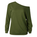 Women Autumn Fashion Off Shoulder Long Sleeve Sweatshirt Blouse Ladies Casu