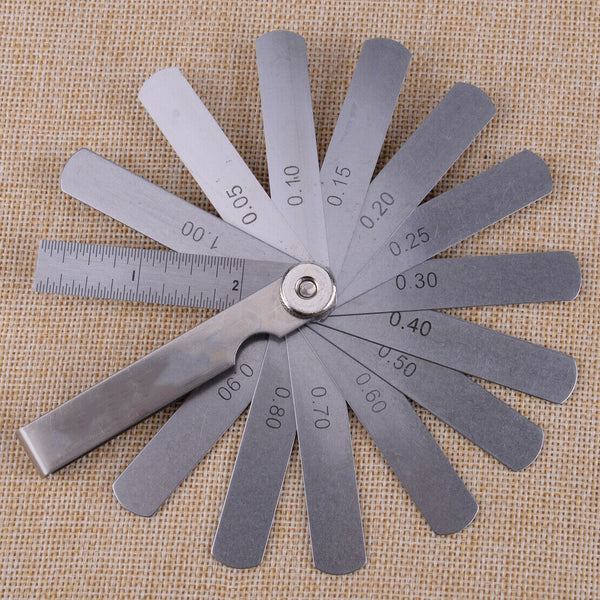 Steel Dental Metric Gauge Feeler Blade Ruler Precision Measuring Tool 0.1-0.5mm