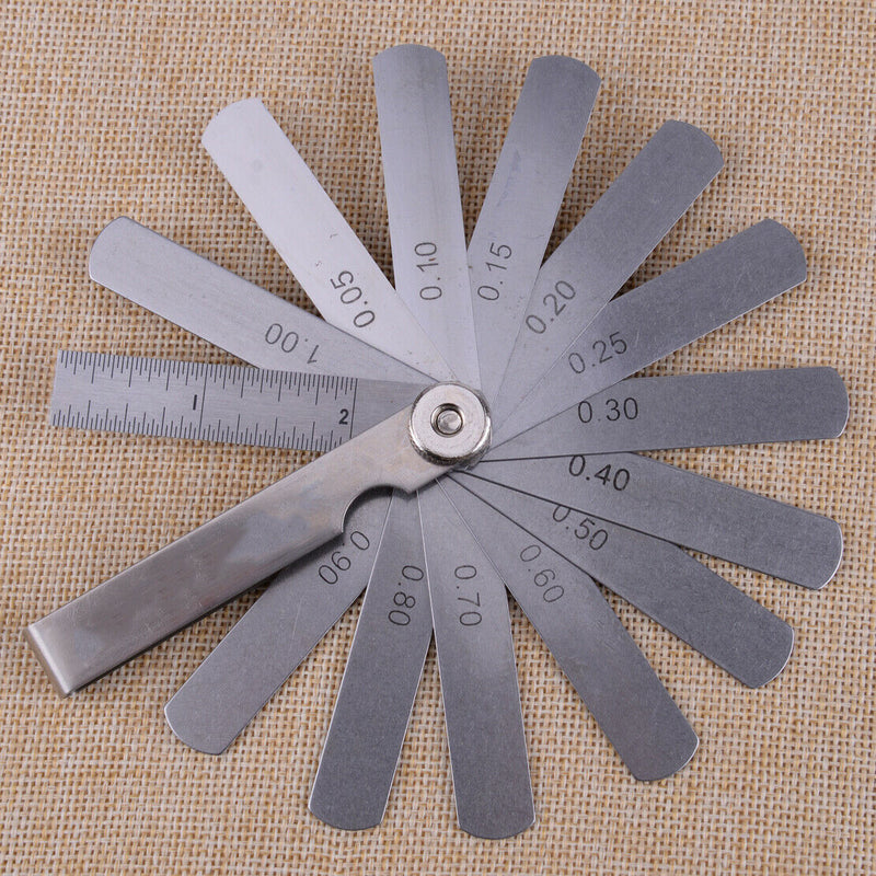Steel Dental Metric Gauge Feeler Blade Ruler Precision Measuring Tool 0.1-0.5mm