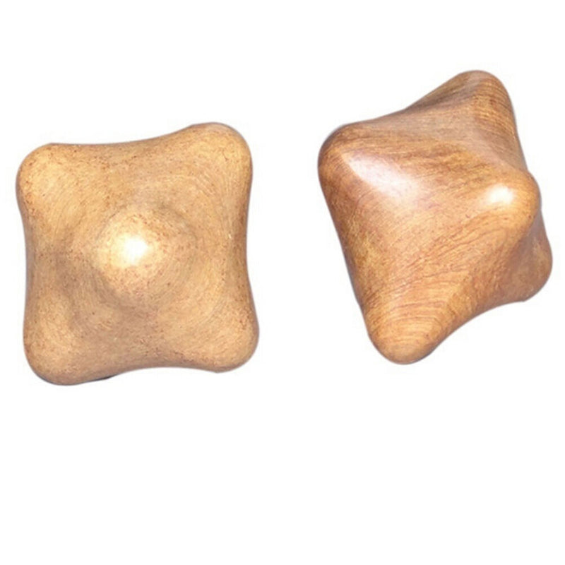 2x NEW Massage Hand Palm Reflexology Relaxation Wood Wooden Star Tool FT