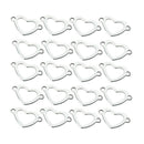 20 Pieces Metal Flat Heart Shaped Blank Coin Stamping Charms Tag Pendants