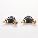 Double RCA Male to Female M/F Connector Adapter Audio AV Plug 90 Right-angle  Nw