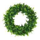 16.5" Green Leaf Garland Wreath Artificial Round Fall Wreaths for Front Door