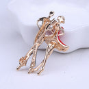 Fashion Enamel Double Dance Couple Brooch Collar Pins Women Corsage Jewelry  OZ