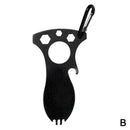 Outdoor Camping Multi Functional Fork Carabiner EDC Wrench Spoon Opener New K5U6