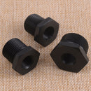 3Pcs 1/2-28 to 3/4-16 13/16-16 3/4 Automotive Threaded Oil Filter Adapter Black