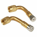 2pcs Valve Extension Valve Extension Adapter Tire 90 Degree Bent Metal Angl