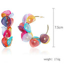 1Pair fashion colour lace petal exaggerated circle earrings  earriSEAU