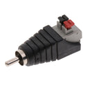 Speaker RCA Male to 2 Screw Terminal Strip AV Spring Press Type Connector x3