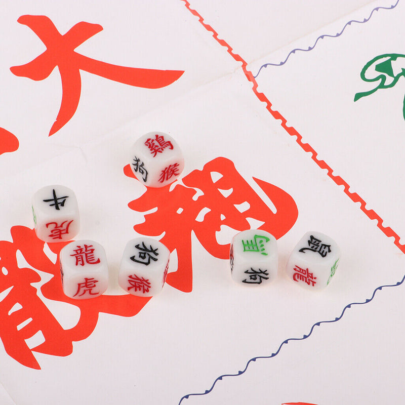 6 Pieces Chinese Zodiac Astrological Dice for Constellation Divination Game