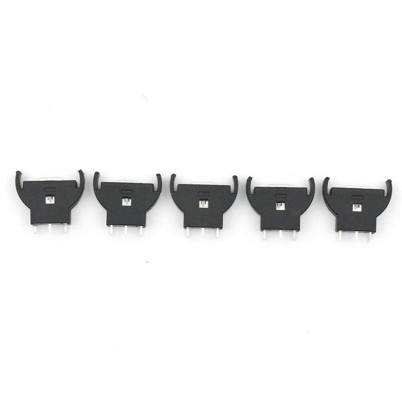 5x CR2032/CR2025 Half-Round Battery Coin Button Cell Socket Holder Case Black Gw