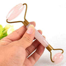Natural Quartz Crystal Carved Double-head Roller Face Cosmetic Neck Tool