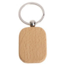 50Pcs DIY Blank Wooden Key Chain Rectangle Heart Round Ellipse Carving Key