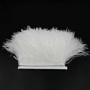 1pcs Snow White Ostrich Fringe Trim Feather Strip 1m Length DFS PDM