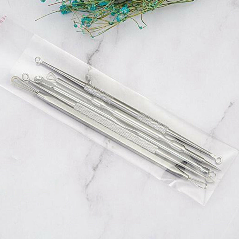 7 Pieces Facial Blackhead Remover Cleaner Tweezers Acne Comedone Needles Set