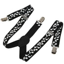 Black & White Music Notes - Funky Trendy Unisex Suspender Braces One Size f