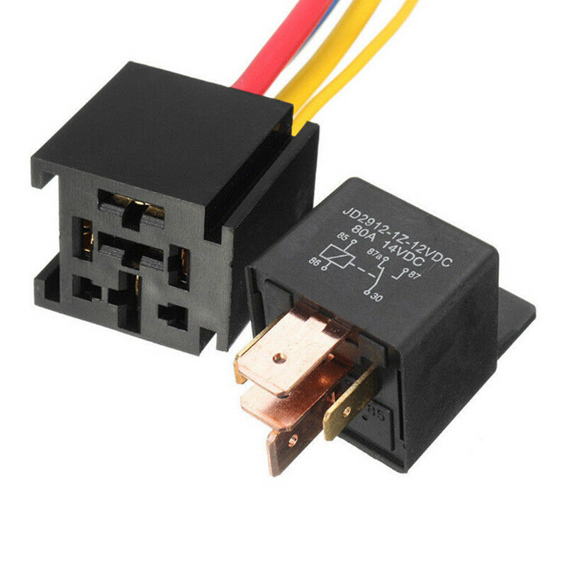 12V 80A 5Pin DC Spdt Car Relays + Socket Car Starter Auto Relay Universal Gn