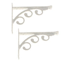 2Pcs L Shaped Wall Mounted Shelf Bracket Metal Hanging Holder White 15x20cm