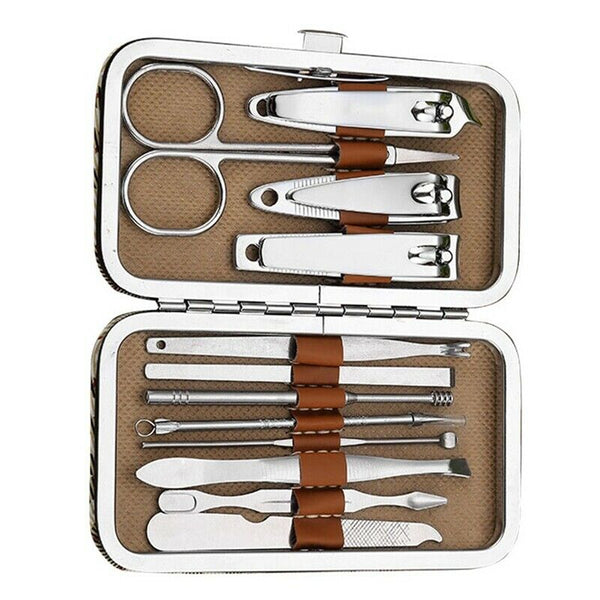12Pcs/Set Professional Women Stainless Steel Nail Clippers Cleaner Pedicure S7U4