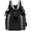 Women'S Nylon Backpack Multifunction Fashion Shoulder Bag Drawstring Multif
