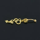 Love Heart Crystal Gem Navel Buckle Belly Ring Piercing Body Diamond Inlaid