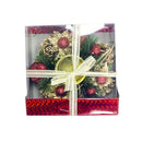 1 Set 2 Pcs Christmas Creative Gifts Decoration Mini Pine Cone Candlestick  X8L4