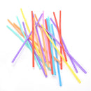 100 pcs flexible plastic bendy party disposable drinking straws multicolor B Ew