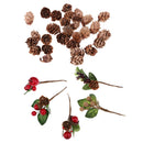 35 Pieces Rustic Natural Pine Cones Artificial Dried Flowers Bouquets Ornaments