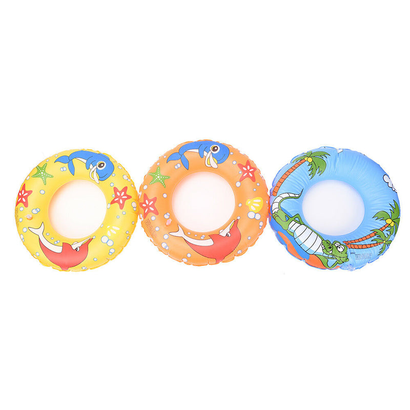 50cm Kids PVC Cartoon Printing Inflatable Float Swimming Ring Color Random3C