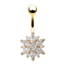 Flower Crystal Stainless Steel Belly Button Navel Rings Body Piercing Jewel