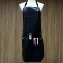 Black Professional Barber Apron with Pockets Leather Waterproof PU Hairdres