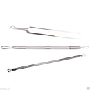 3Pcs Stainless Blackhead Facial Spot Pimple Remover Extractor Tool Comedone