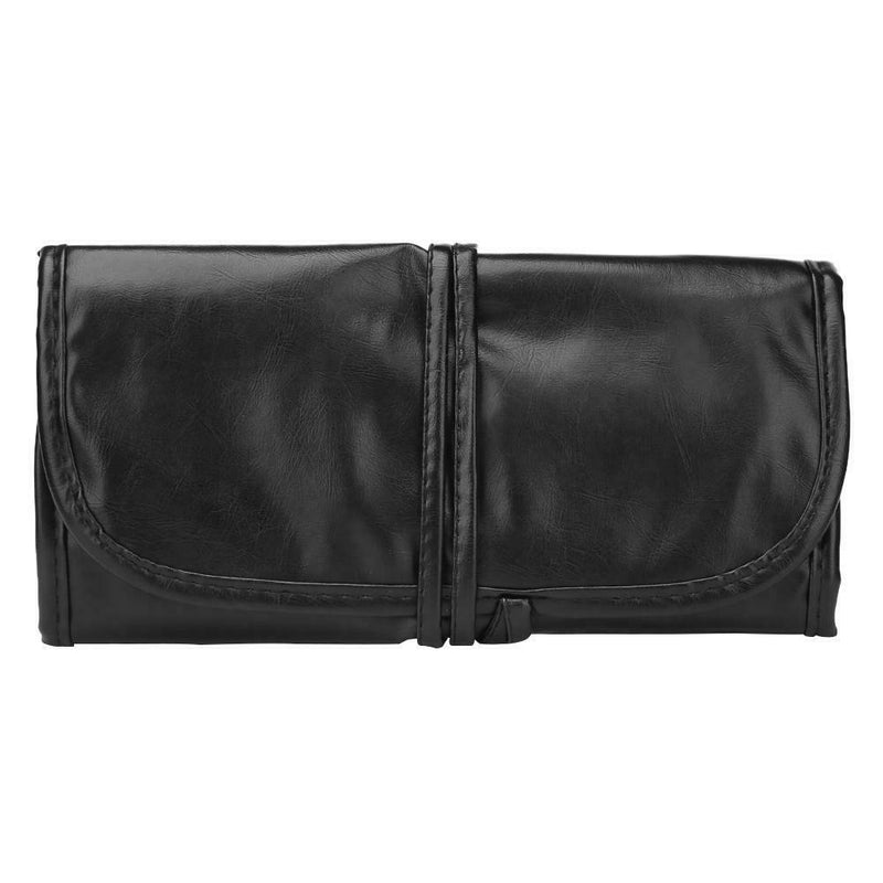 Portable Leather Travel Makeup Brush Bag Make Up Tool Holder Organizer (L) A