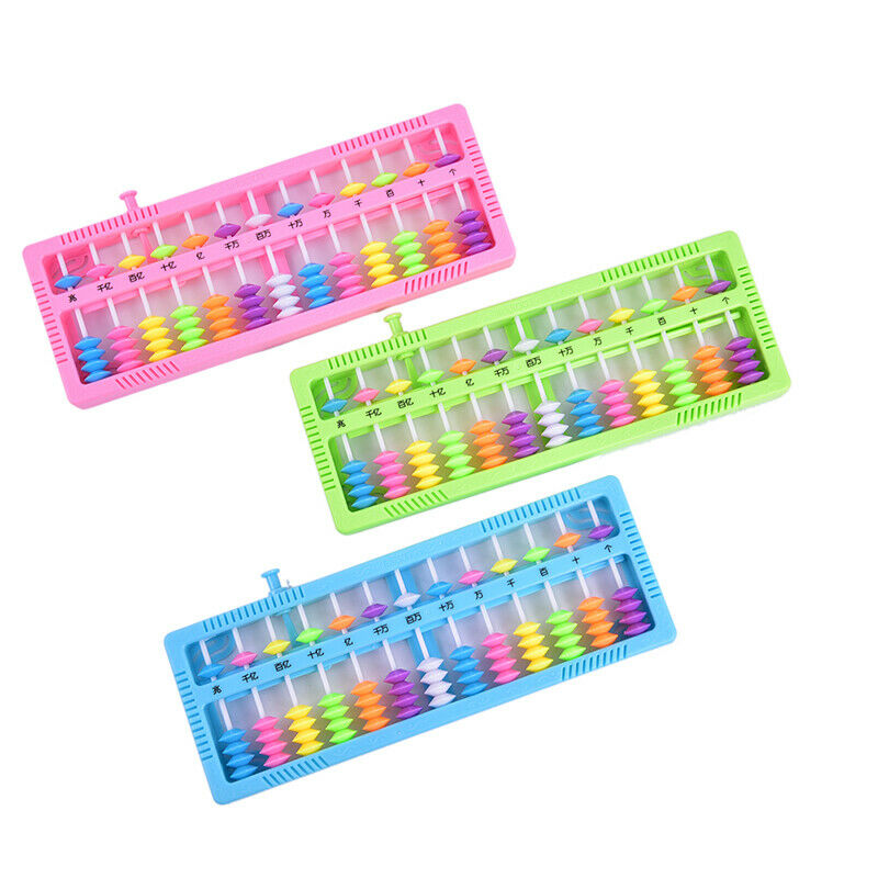 1Pc Plastic Abacus Arithmetic Calculating Tool 13 Rods with Colorful Be Gw
