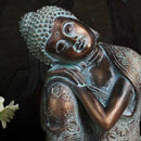 Bronze 23cm Sleeping Buddha Statue Hand Carved Seat Resting Sleep Napping