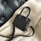 Retro Leather Women Shoulder Tote Bags Solid Mini Crossbody Handbag (Black)