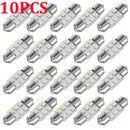 10 White SMD LED Map Dome Trunk Light 31mm Festoon 6000K DE3175 3022 Bulbs