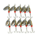 10 Pcs Metal Fishing Baits Metal Spinner Lures Hook Fishing Gears Tool 6.3cm  â„–[