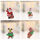 12pcs Christmas Wooden Santa Claus Snowman Elk Xmas Tree Hanging Ornaments