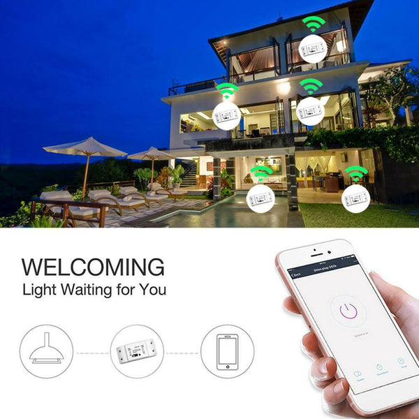 2200W 90-250V AC Remote Control Switch Module WIFI Wireless Smart Home Switch