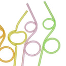 Set Of 10 Mixed Color Creative Curly  Drinking Straws Kids