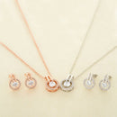 new fashion charm drill Full star necklace earrings suit high quality zirconE6P8
