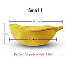 Cute Pet Dog Cat Bed Banana Shape Fluffy Warm Soft Plush Home Bed (S) Y5I9
